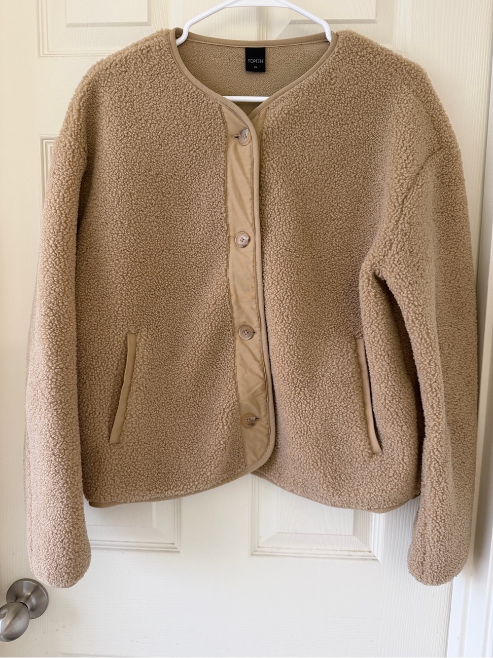 Fleece lined sherpa cardigan jacket